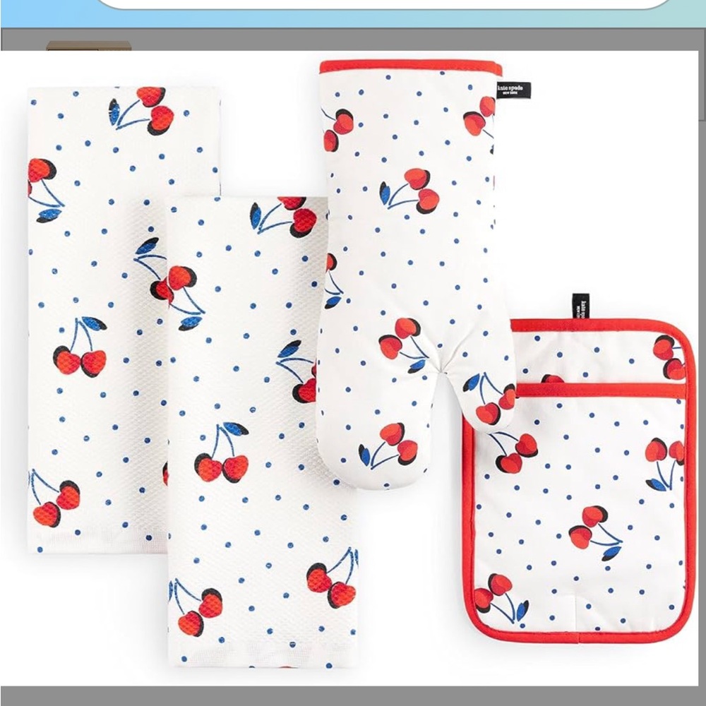 Kate Spade Cherry Oven Mitt and Towel Set - Picture 4 of 4